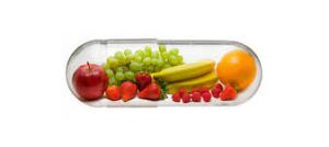 cápsula de vitaminas frutas